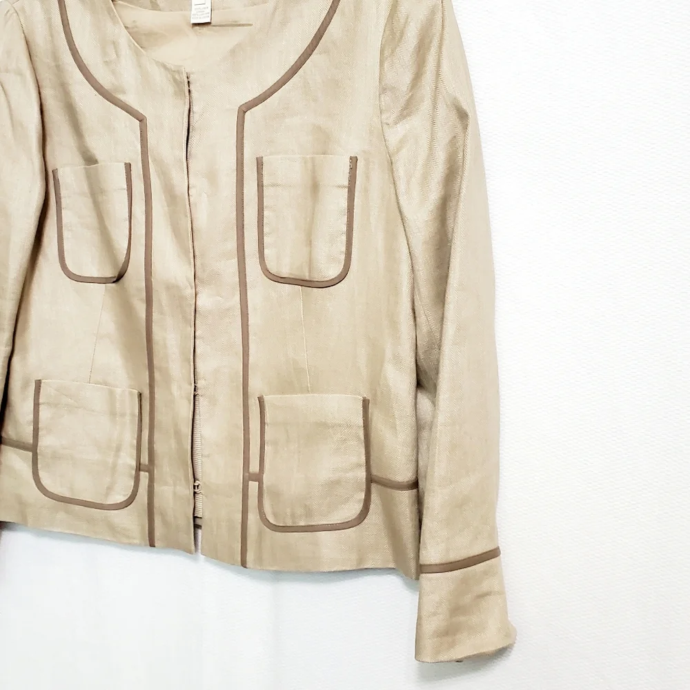 J. Crew Linen Short Bolero Blazer Size 6